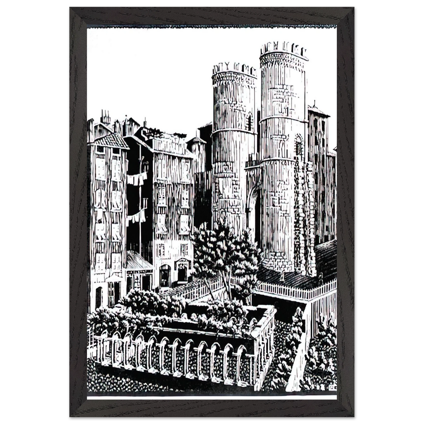 MC Escher - ESCHER (25) Wall Art - 30x40 cm / 12x16 inches - Premium Wooden Framed Poster With Fine Art Paper - Black frame