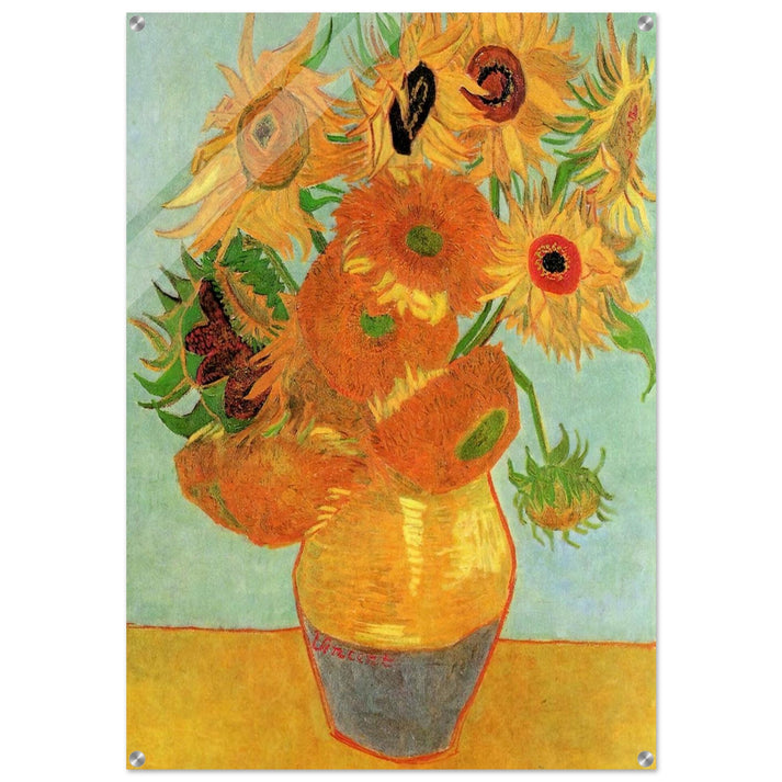Still Life Vase with Twelve Sunflowers - Vincent van Gogh Acrylic Print - 70x100 cm / 28x40″ inches