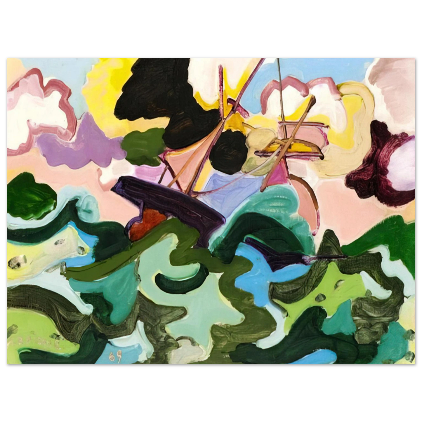 Charles Lapicque - En fuite - Fauvism, Tachisme Fine Art Poster - Default Title