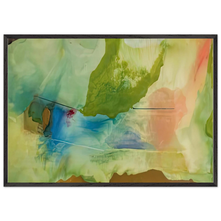 Hint from Bassano 1973- - Helen Frankenthaler 70x100 cm / 28x40 inches Framed Art Print – Black Wooden Frame