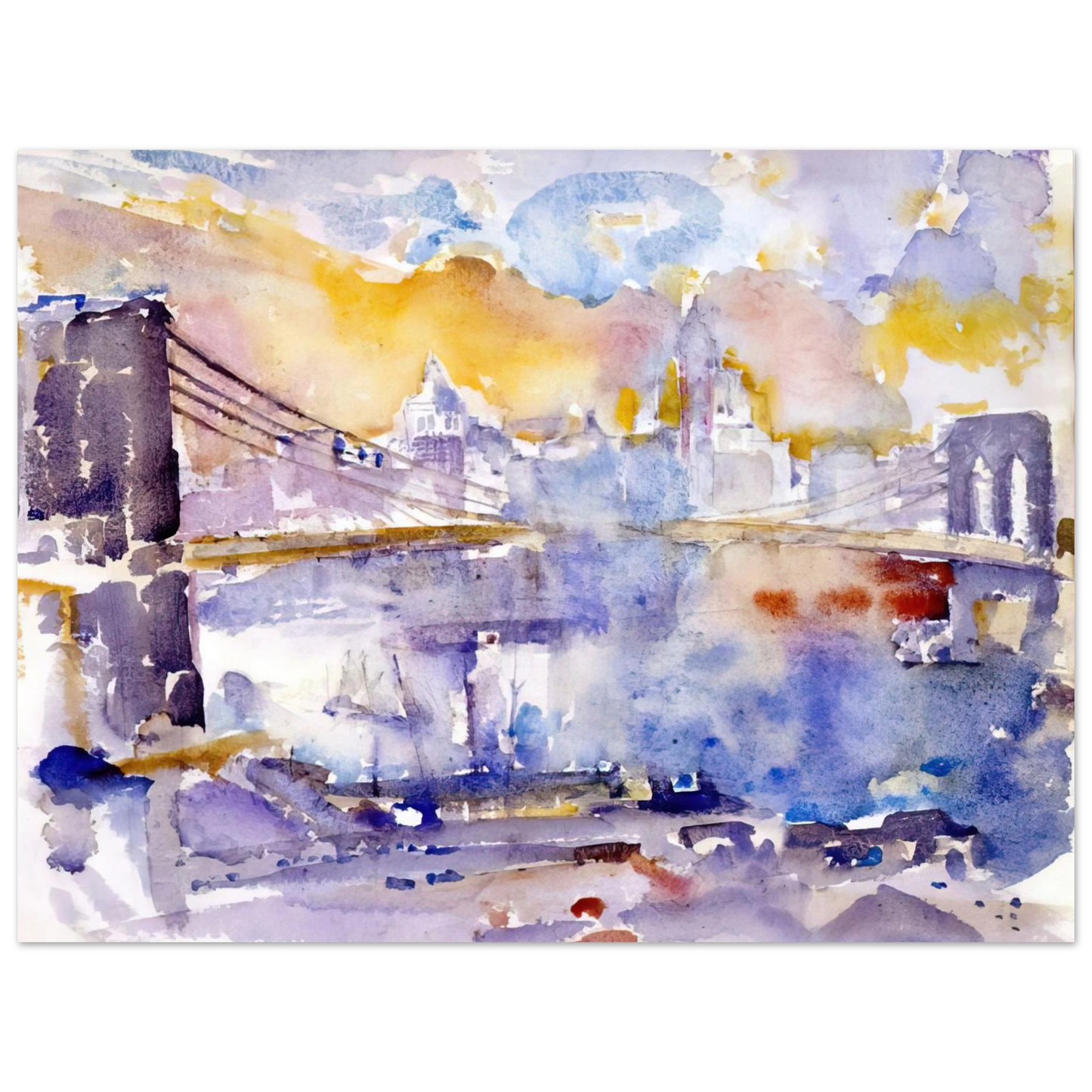 John Marin - Brooklyn Bridge - 1912 Fine Art Poster - Default Title