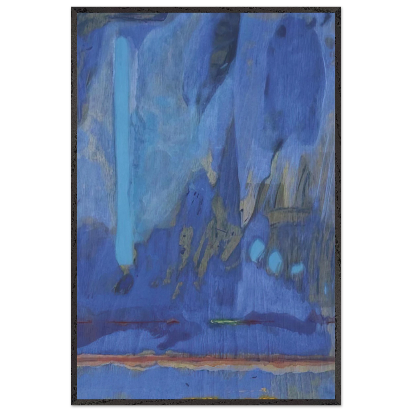 Helen Frankenthaler - Tales of Genji III - 1998 Wall art - 40x40 cm / 16x16 inches - Premium Wooden Framed Poster With Fine Art Paper - Wood frame