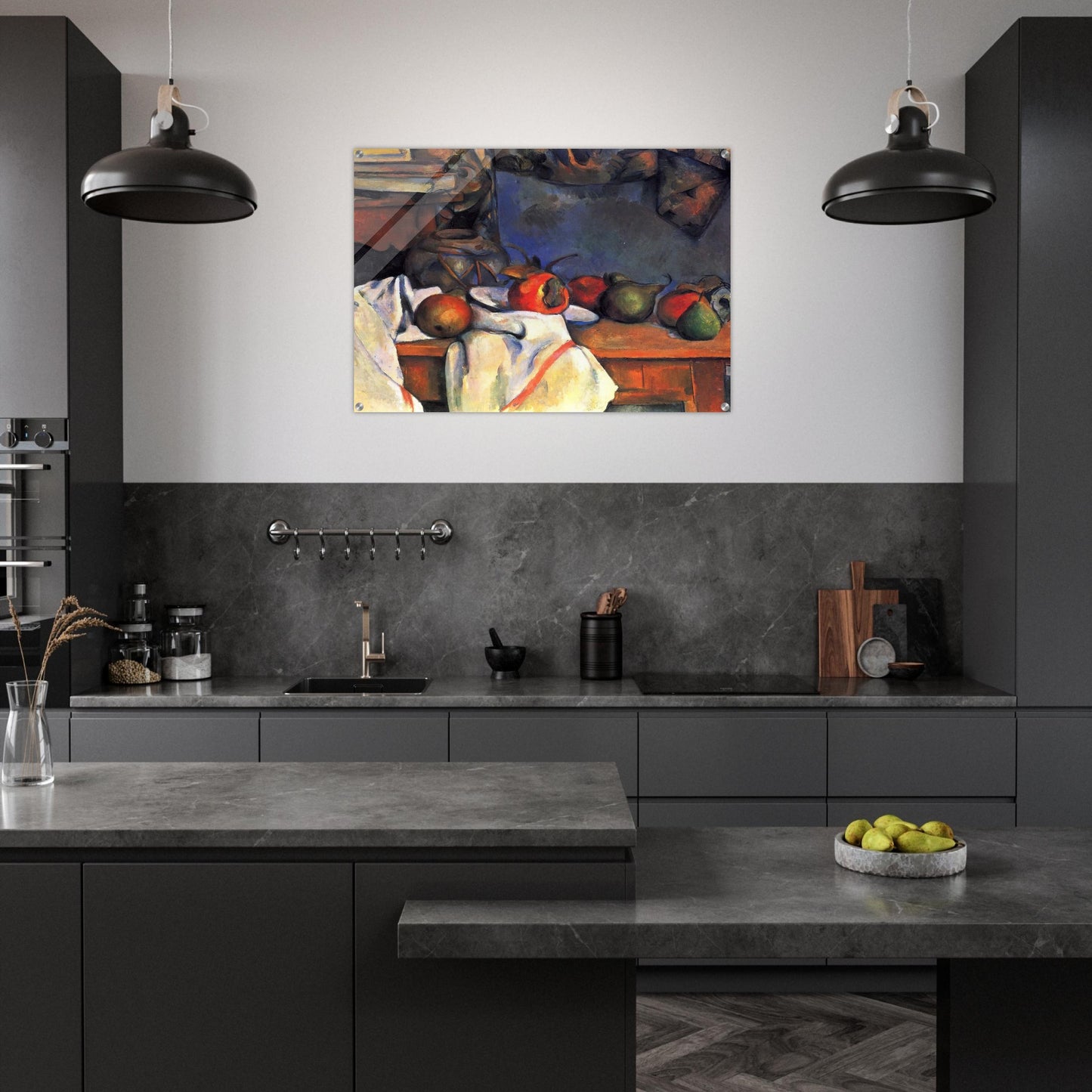 Still Life with Pomegranate and Pears - Paul Cézanne Acrylic Print - 70x100 cm / 28x40″ inches