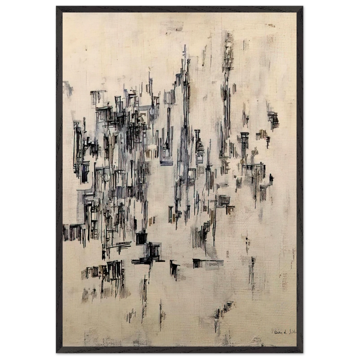 La rue - 1956 - Maria Helena Vieira da Silva 70x100 cm / 28x40 inches Framed Art Print – Black Wooden Frame