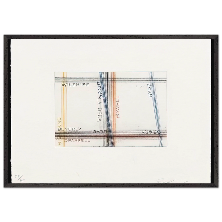 GRANT FROM LOS FRANCISCO SAN ANGELES PORTFOLIO - Edward Ruscha 70x100 cm / 28x40 inches Framed Art Print – Black Wooden Frame