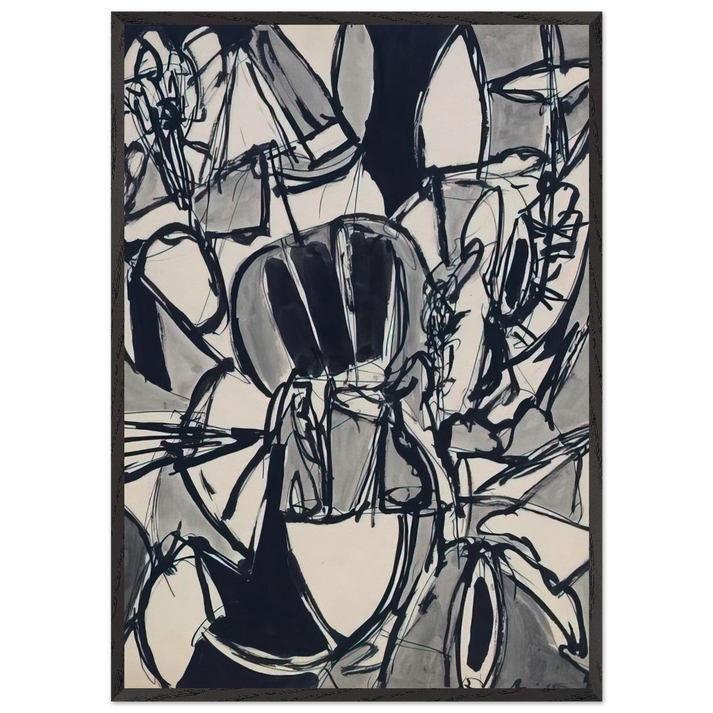 Bird Land - 1952 - Gene Davis 70x100 cm / 28x40 inches Framed Art Print – Black Wooden Frame