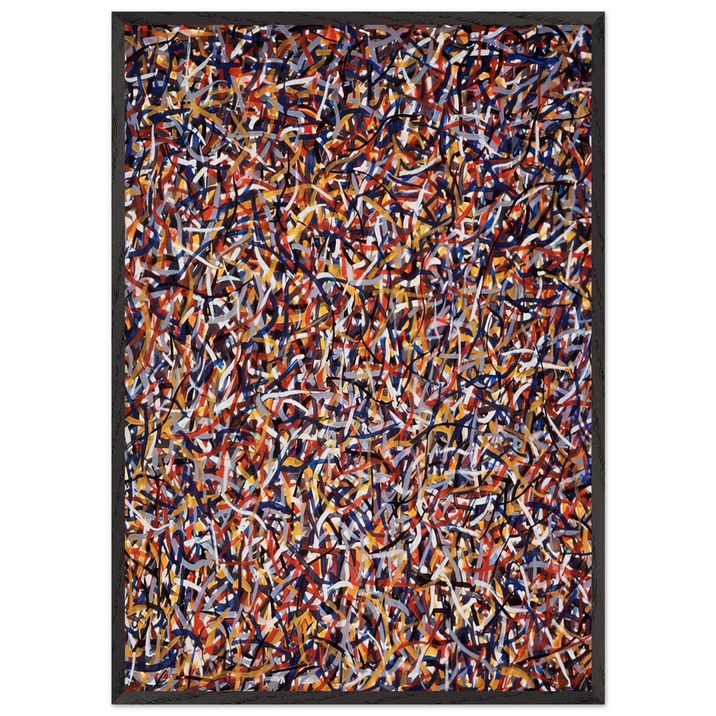 Not Straight Brushstrokes in All Directions - Sol LeWitt 70x100 cm / 28x40 inches Framed Art Print – Black Wooden Frame