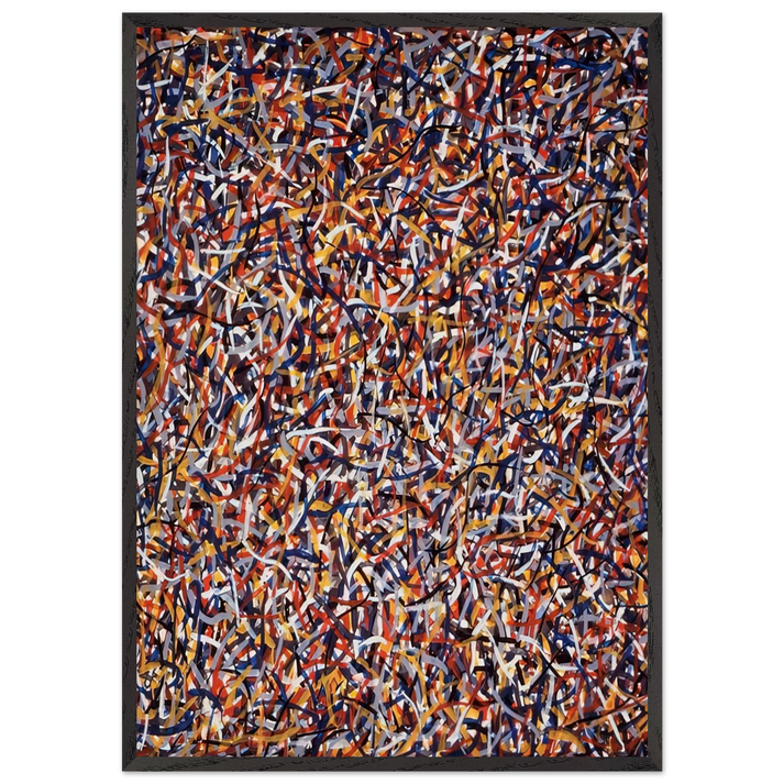 Not Straight Brushstrokes in All Directions - Sol LeWitt 70x100 cm / 28x40 inches Framed Art Print – Black Wooden Frame