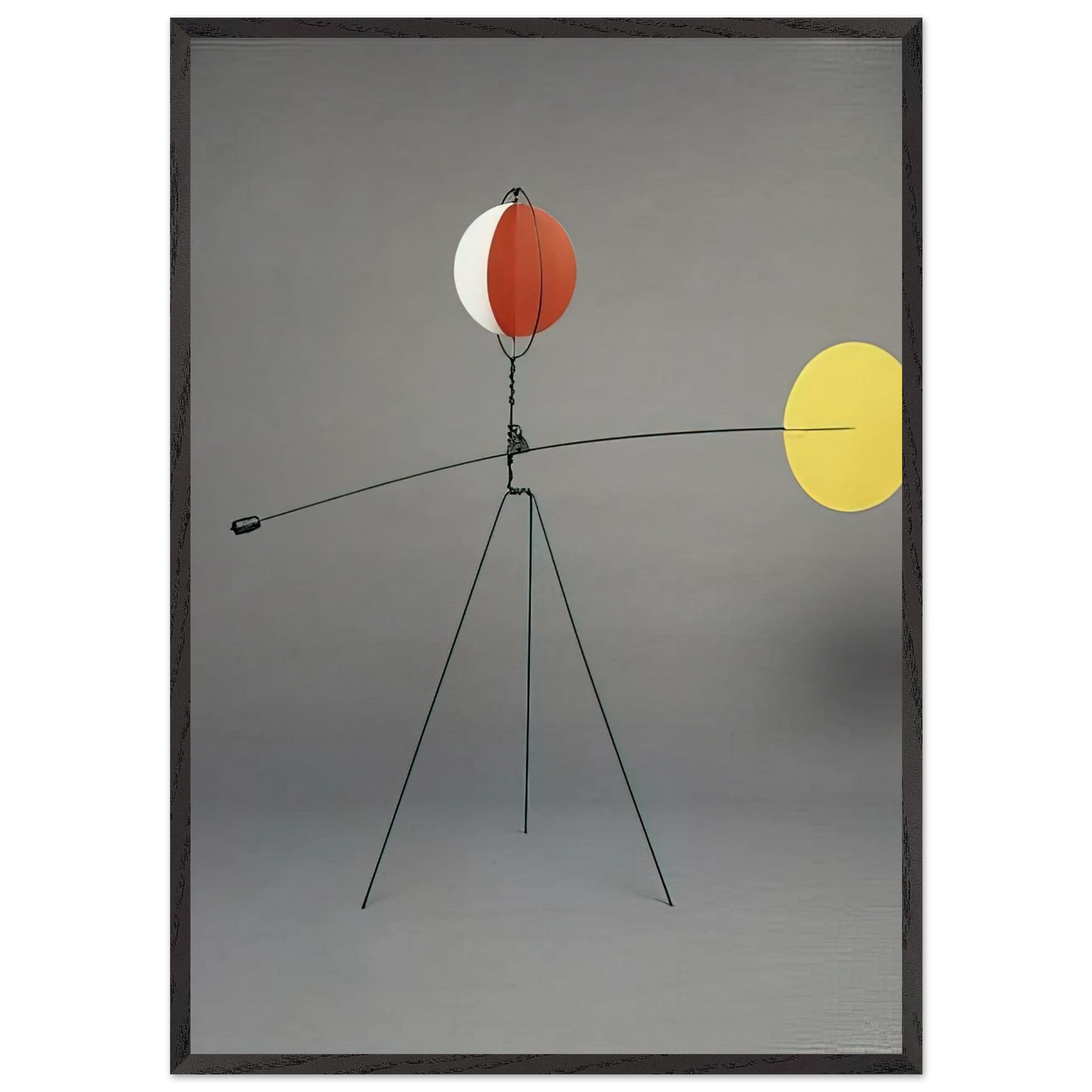 RED AND YELLOW VANE 1934 - Alexander Calder Framed Art Print – Black Wooden Frame - Default Title - -Framed Art Print