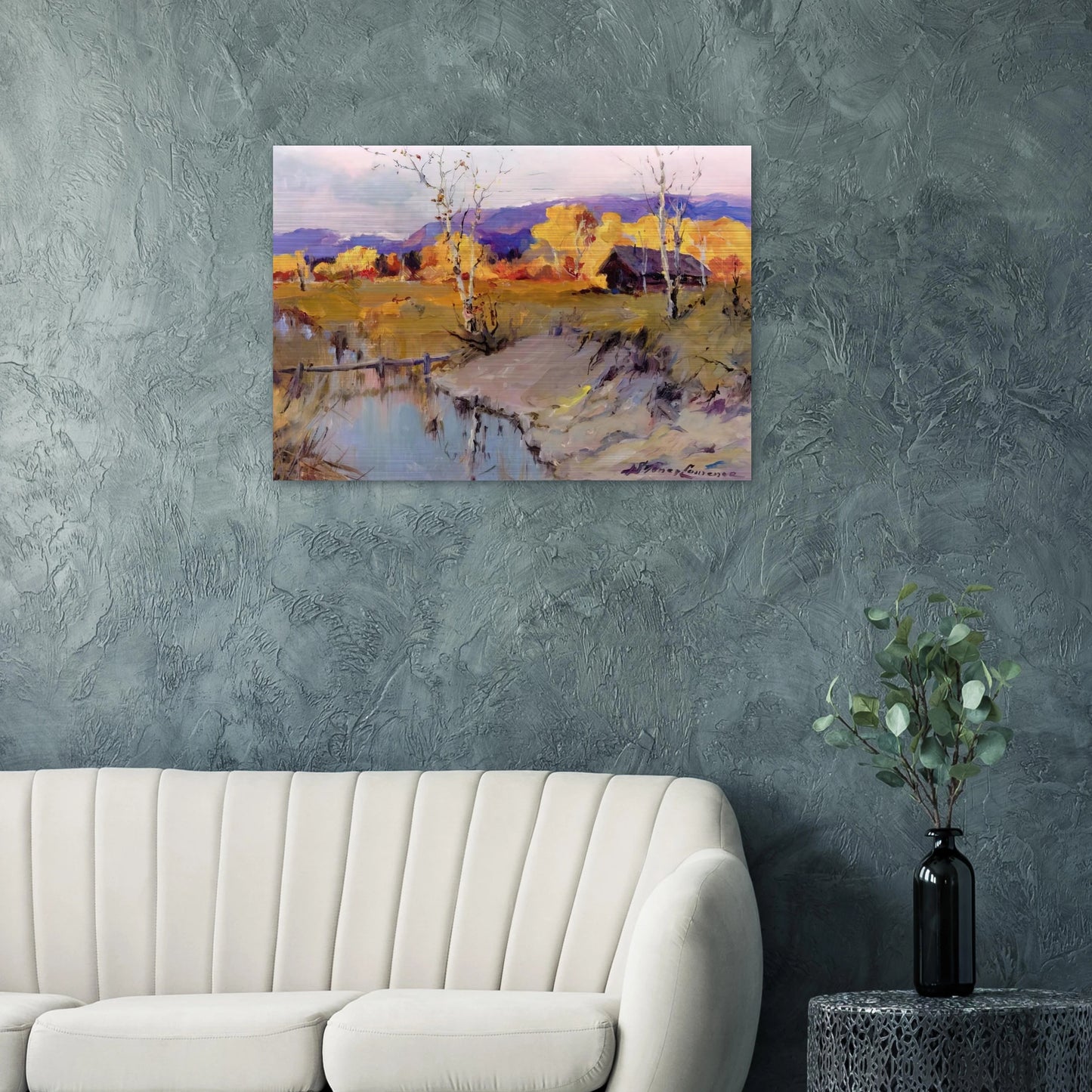 Autumn Morning - Romanticism - Sydney Laurence Brushed Aluminum Print - 70x100 cm / 28x40 inches | Sydney Laurence Aluminum Print | Sydney Laurence Prints