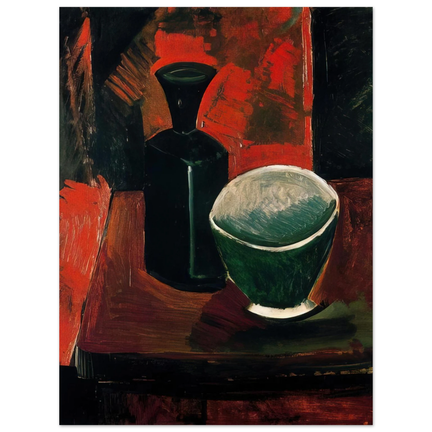 Pablo Picasso - Green Pan and Black Bottle - 1908 Fine Art Poster - Default Title