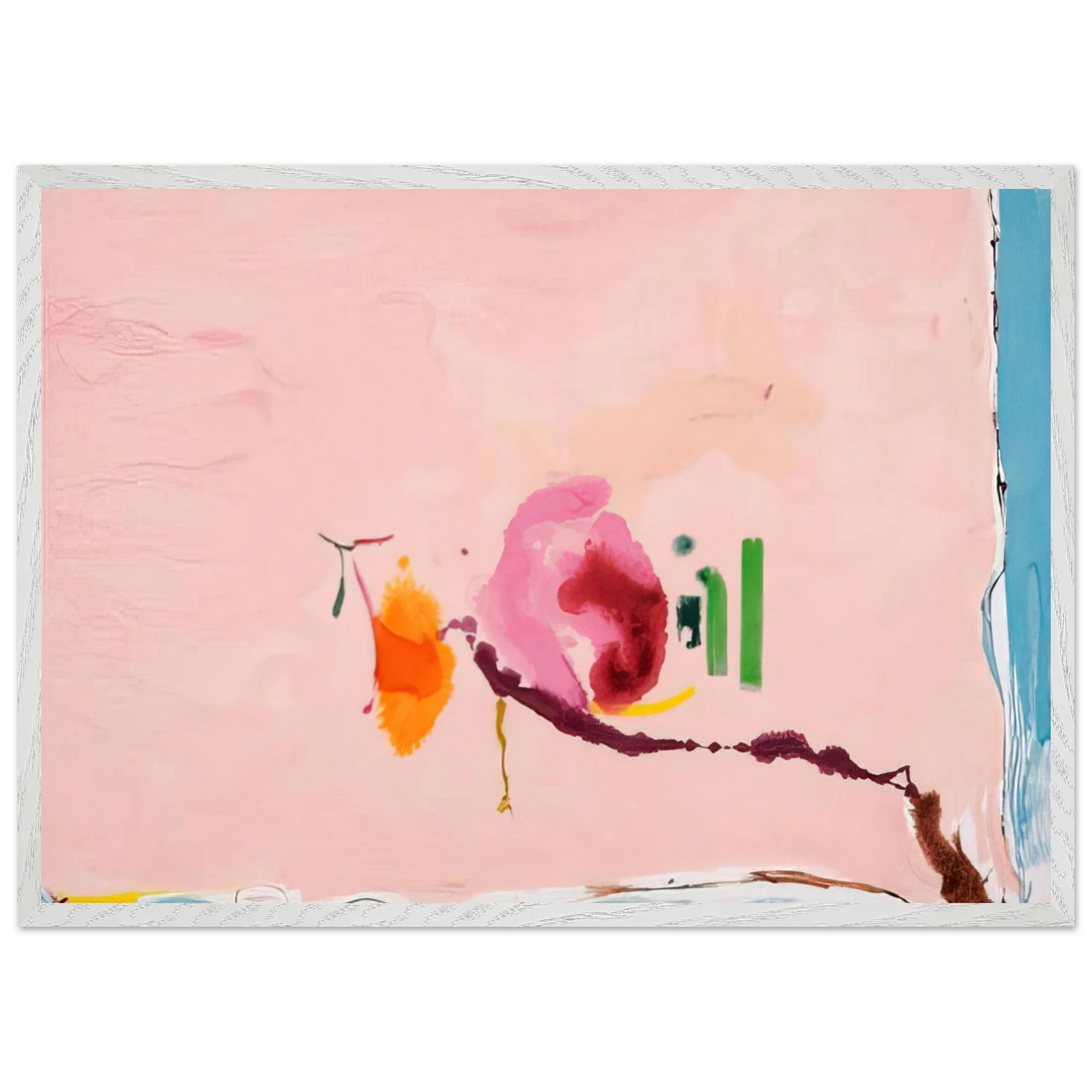 Helen Frankenthaler - Flirt - 1995 Wall art - 21x29.7 cm / 8x12" - Premium Wooden Framed Poster With Fine Art Paper - Black frame