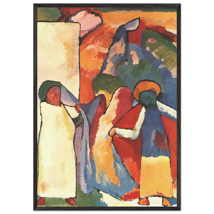 IMPROVISATION 6 AFRICAN 1909 - Wassily Kandinsky 70x100 cm / 28x40 inches Framed Art Print – Black Wooden Frame