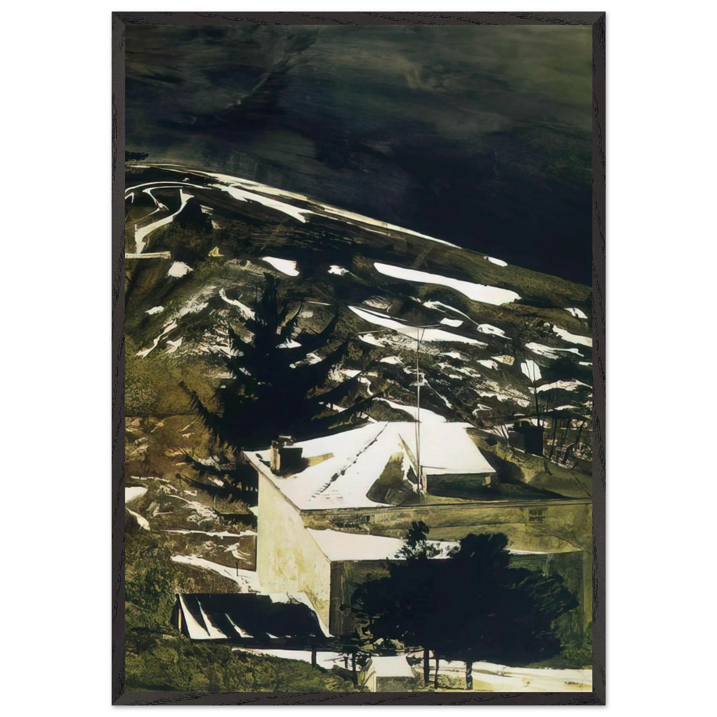 WOLF MOON 1975 - Andrew Wyeth Framed Art Print – Black Wooden Frame - Default Title - -Framed Art Print
