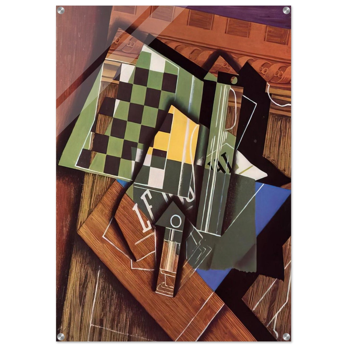 THE CHECKERBOARD 1915 - Juan Gris Acrylic Print - 70x100 cm / 28x40″ inches