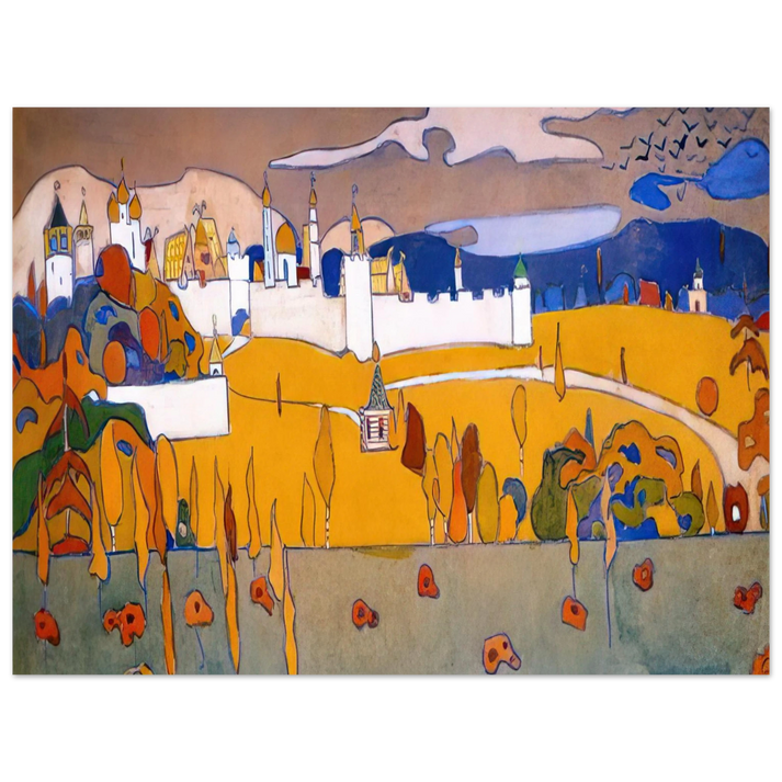 Wassily Kandinsky - WALLED CITY IN AUTUMN LANDSCAPE 1902 75x100 cm / 30x40inches Fine Art Poster