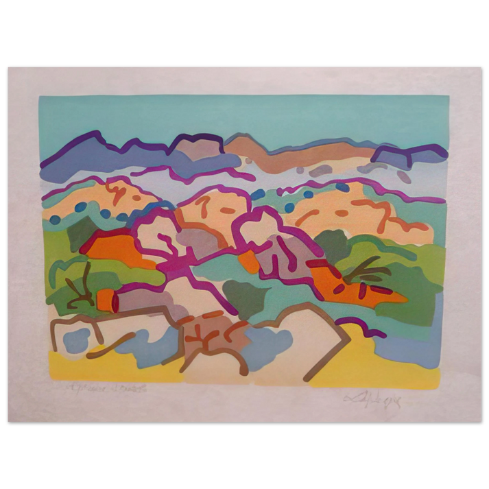 Charles Lapicque - Campagne grecque - 1964 75x100 cm / 30x40inches Fine Art Poster