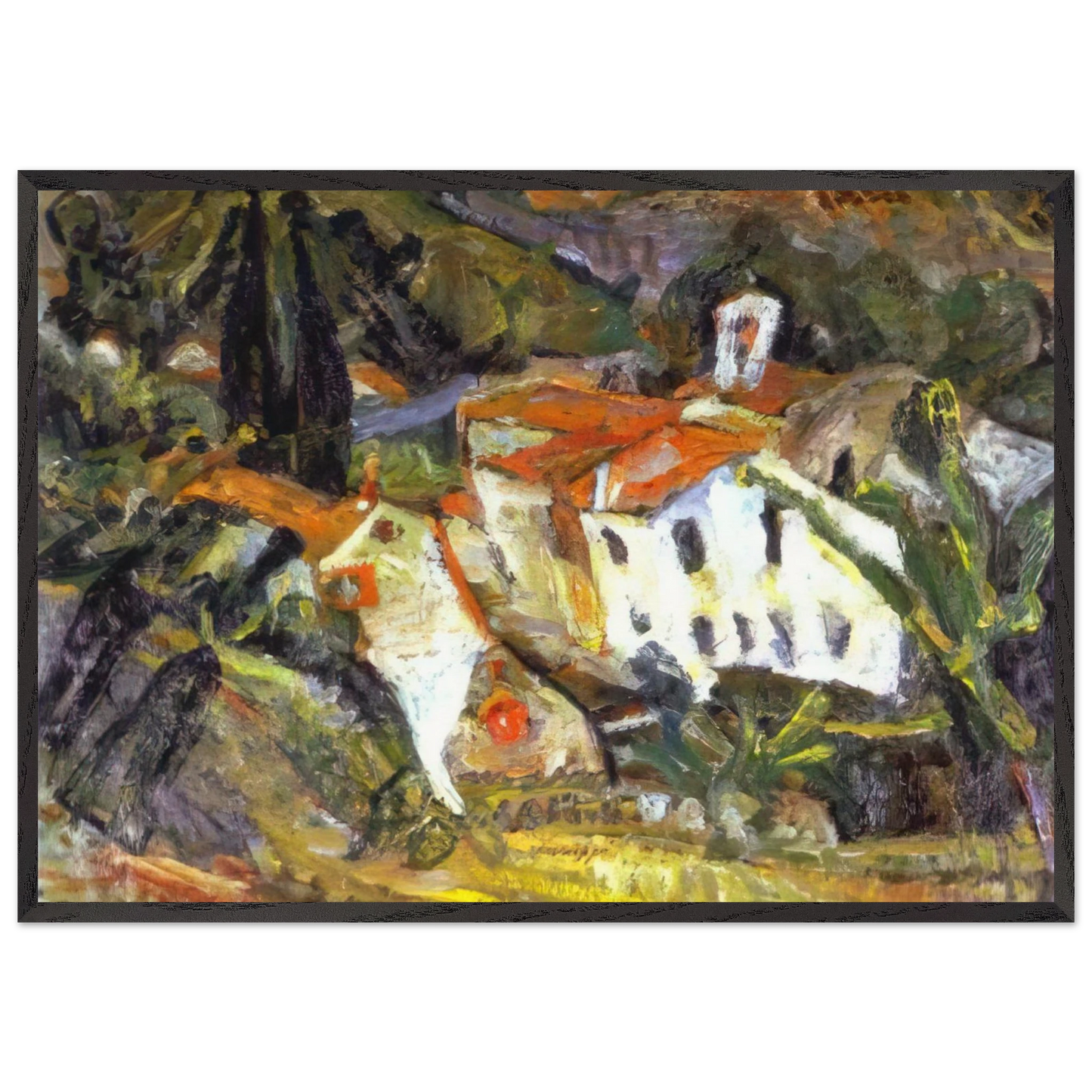 CERET LANSCAPE - Chaim Soutine Framed Art Print – Black Wooden Frame - Default Title - -Framed Art Print
