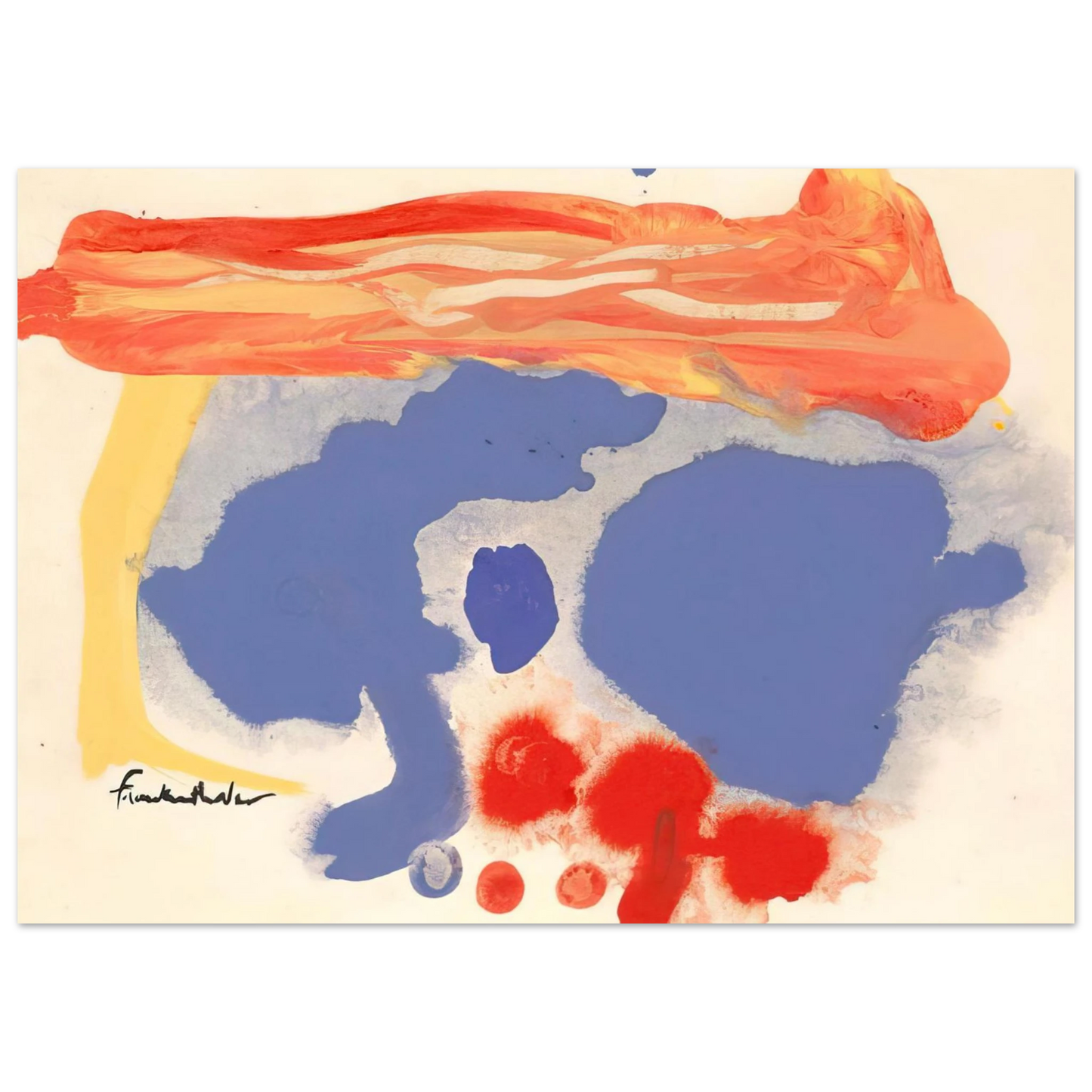 Helen Frankenthaler - Summerscene, Provincetown - 1961 Wall art - A3 (29.7 x 42 cm) - Premium Wooden Framed Poster With Fine Art Paper-canvas - Wood frame