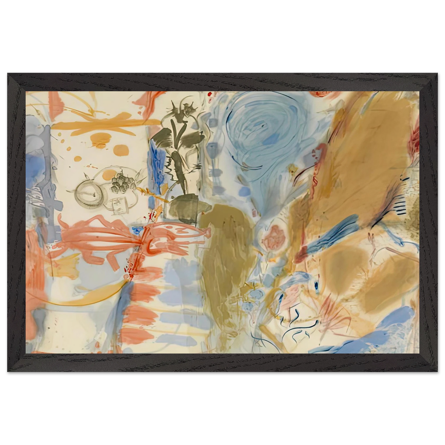 Helen Frankenthaler - Western Dream, 1957- Wall Art - 21x29.7 cm / 8x12" - Premium Wooden Framed Poster With Fine Art Paper - Wood frame