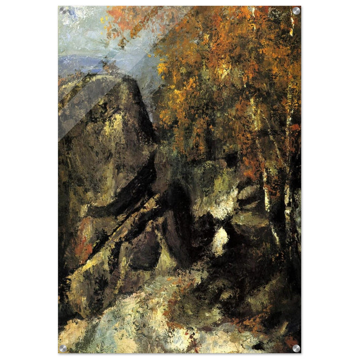 Rock in the Forest of Fontainbleau - Paul Cézanne Acrylic Print - 70x100 cm / 28x40″ inches