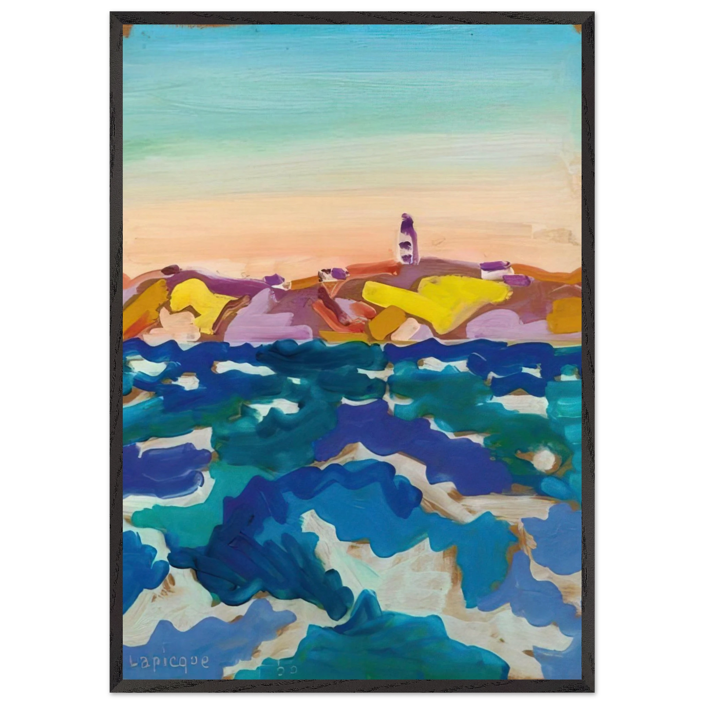 Le Phare - 1958 - Charles Lapicque 70x100 cm / 28x40 inches Framed Art Print – Black Wooden Frame