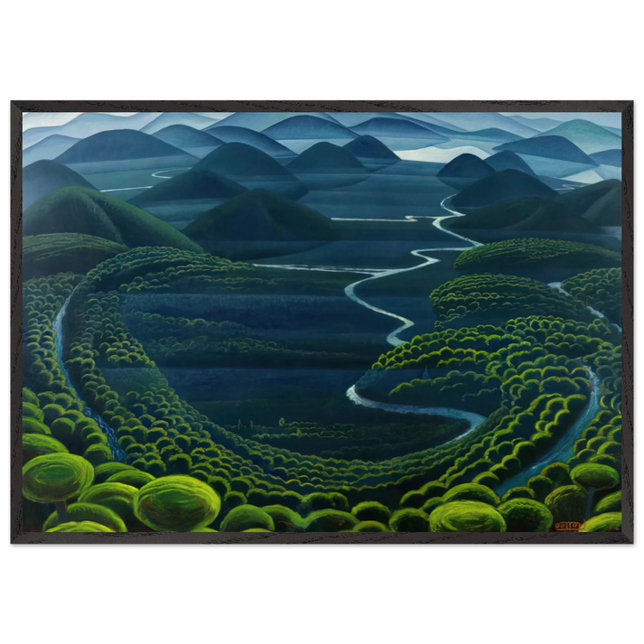 Umbria vergine - 1949 - Gerardo Dottori 70x100 cm / 28x40 inches Framed Art Print – Black Wooden Frame