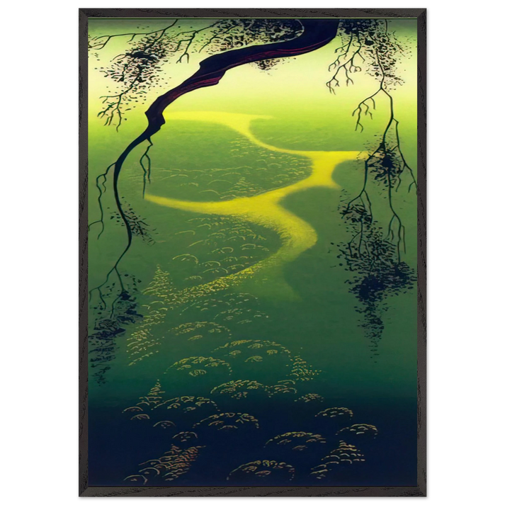 Green Mist - Eyvind Earle 70x100 cm / 28x40 inches Framed Art Print – Black Wooden Frame
