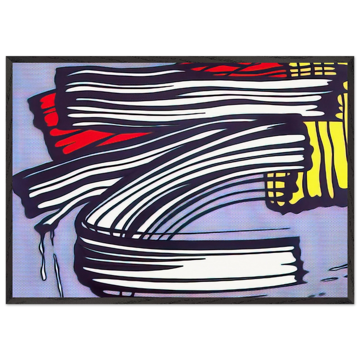 LITTLE BIG PAINTING 1965 - Roy Lichtenstein 70x100 cm / 28x40 inches Framed Art Print – Black Wooden Frame