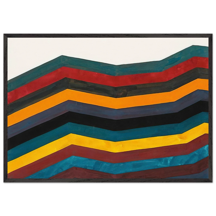 Irregular Horizontal Bands of Equal Width Starting at Bottom - Sol LeWitt 70x100 cm / 28x40 inches Framed Art Print – Black Wooden Frame