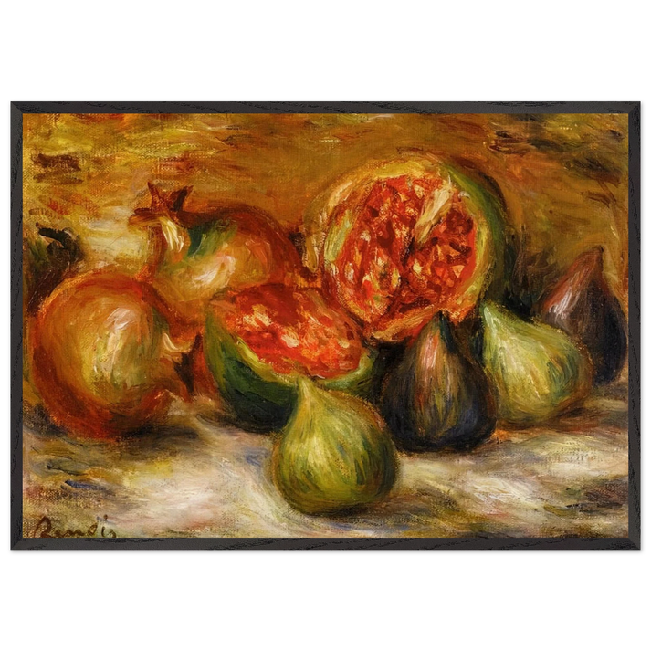 Still Life with Figs - Pierre-Auguste Renoir 70x100 cm / 28x40 inches Framed Art Print – Black Wooden Frame