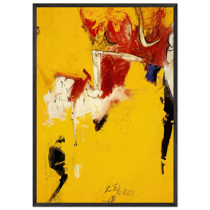 2 to the Moon - 1961 - Hassel Smith 70x100 cm / 28x40 inches Framed Art Print – Black Wooden Frame