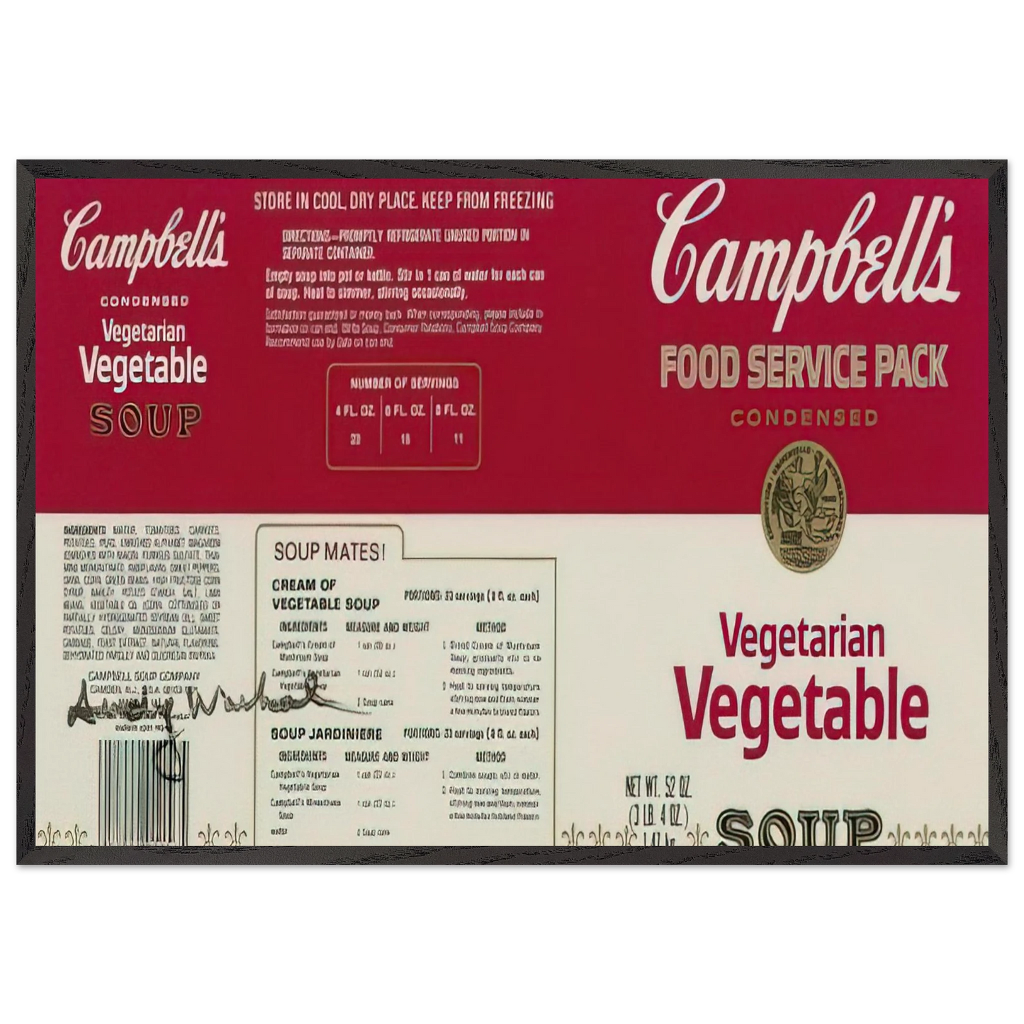Campbell Soup Company - Andy Warhol 70x100 cm / 28x40 inches Framed Art Print – Black Wooden Frame