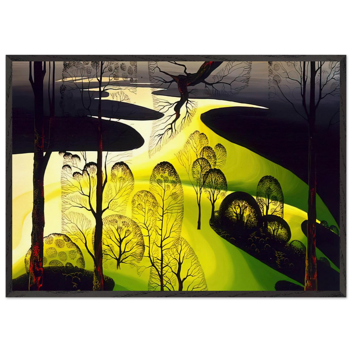 Early Spring N1 - Eyvind Earle 70x100 cm / 28x40 inches Framed Art Print – Black Wooden Frame