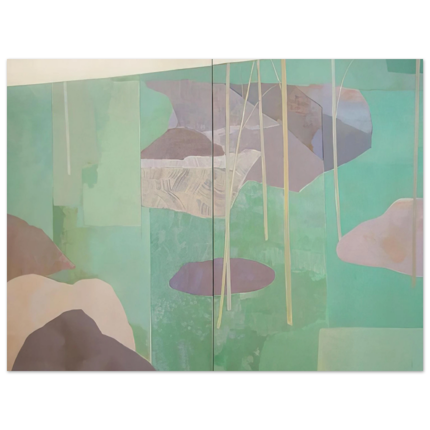 Kenzo Okada - Young Bamboo Diptych - Abstract Expressionism Fine Art Poster - Default Title