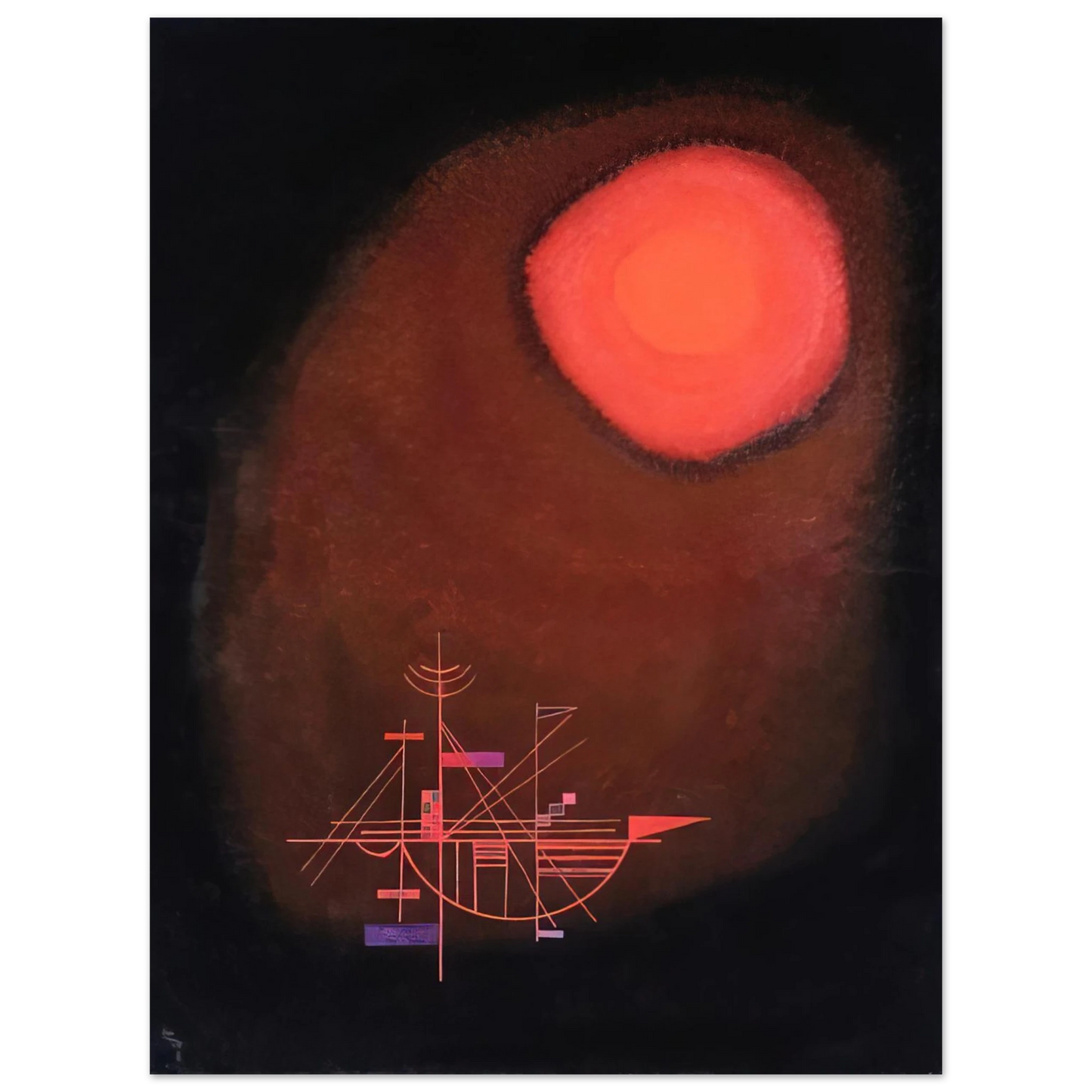 Wassily Kandinsky - RED SUN AND SHIP Fine Art Poster - Default Title
