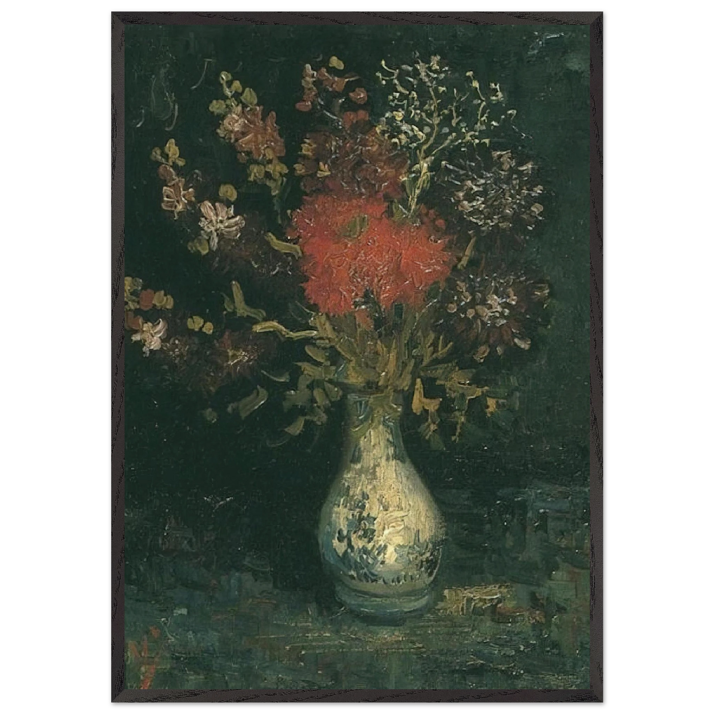 Vase with flowers N4 - Vincent van Gogh Framed Art Print – Black Wooden Frame - Default Title - -Framed Art Print