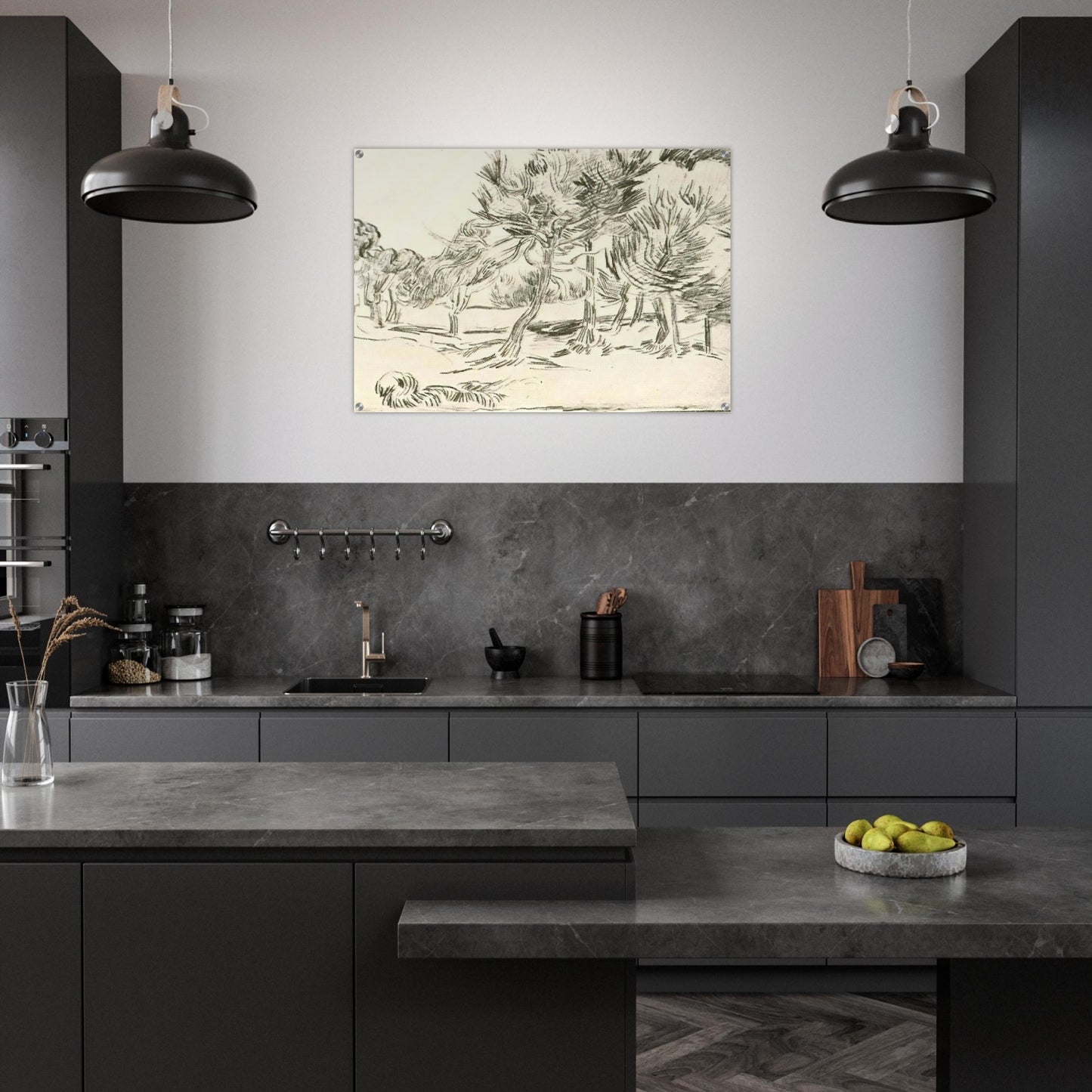 A Group of Pine Trees - Vincent van Gogh Acrylic Print - 70x100 cm / 28x40″ inches