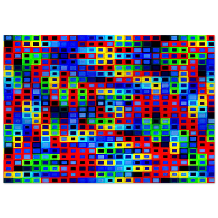 Orion-K - 1972 - Victor Vasarely Brushed Aluminum Print - 70x100 cm / 28x40 inches | Victor Vasarely Aluminum Print | Victor Vasarely Prints