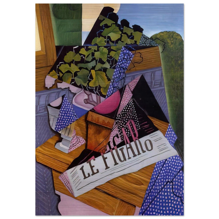A POT OF GERANIUMS 1915 - Juan Gris Brushed Aluminum Print - 70x100 cm / 28x40 inches | Juan Gris Aluminum Print | Juan Gris Prints