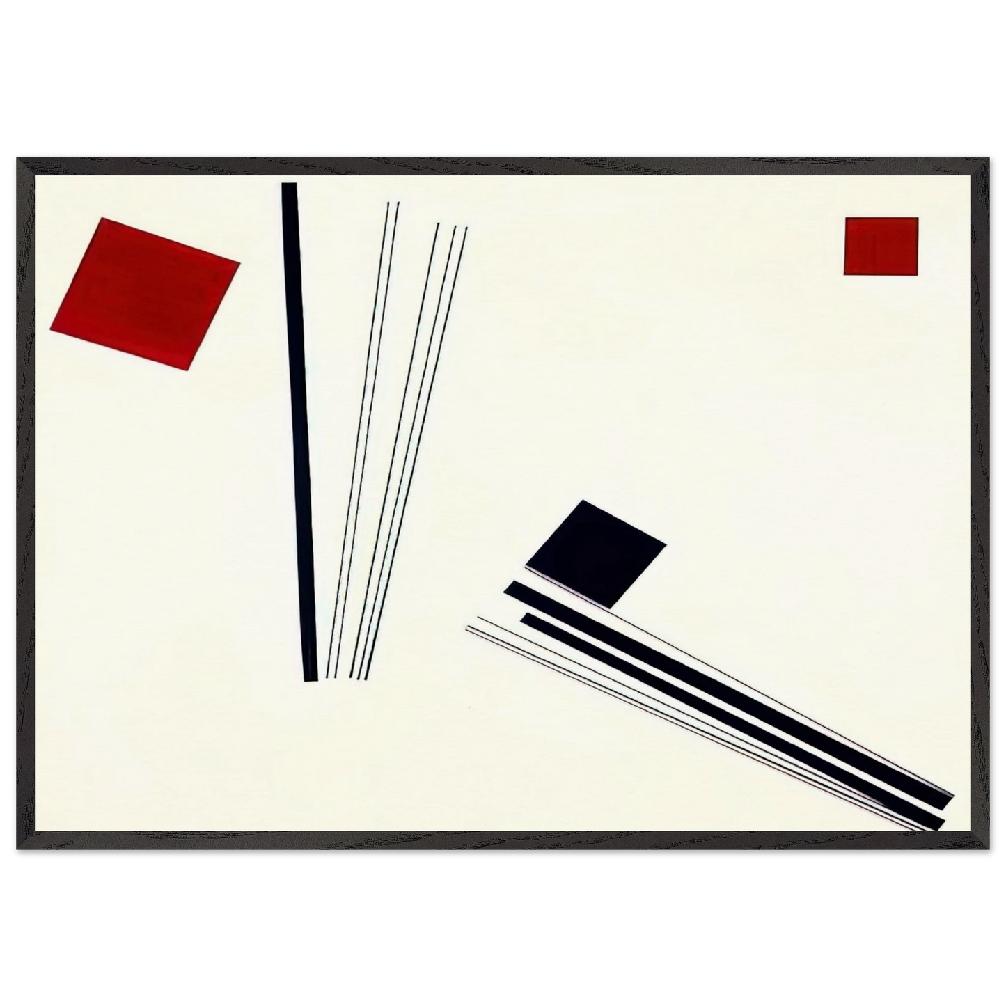 Painting in red and black - 1956 - Lygia Pape 70x100 cm / 28x40 inches Framed Art Print – Black Wooden Frame