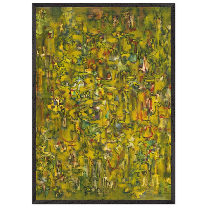 Number 43 Abstract Painting Yellow - 1947 - Ad Reinhardt 70x100 cm / 28x40 inches Framed Art Print – Black Wooden Frame