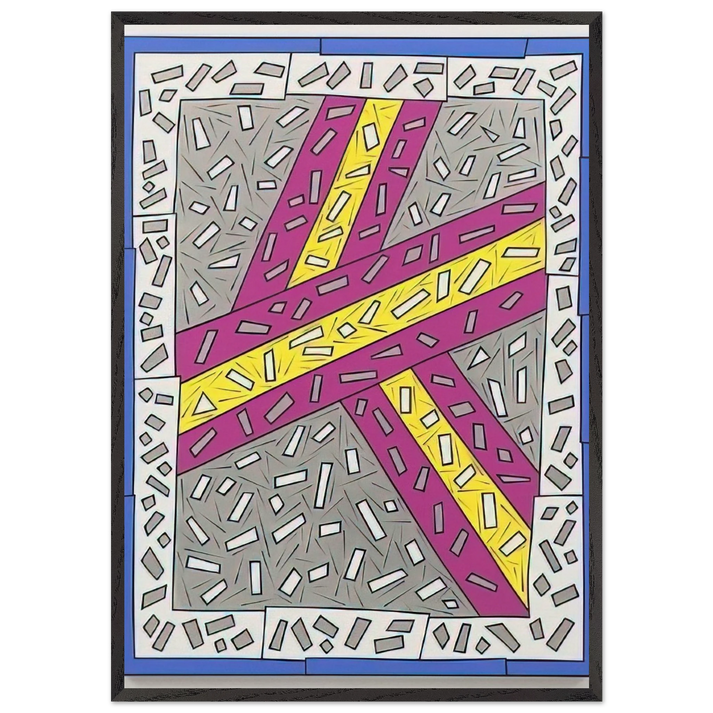 Grand Entrance - 1987 - Nicholas Krushenick 70x100 cm / 28x40 inches Framed Art Print – Black Wooden Frame