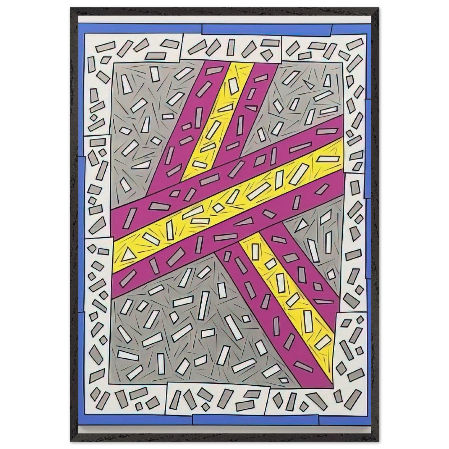 Grand Entrance - 1987 - Nicholas Krushenick Framed Art Print – Black Wooden Frame - Default Title - -Framed Art Print