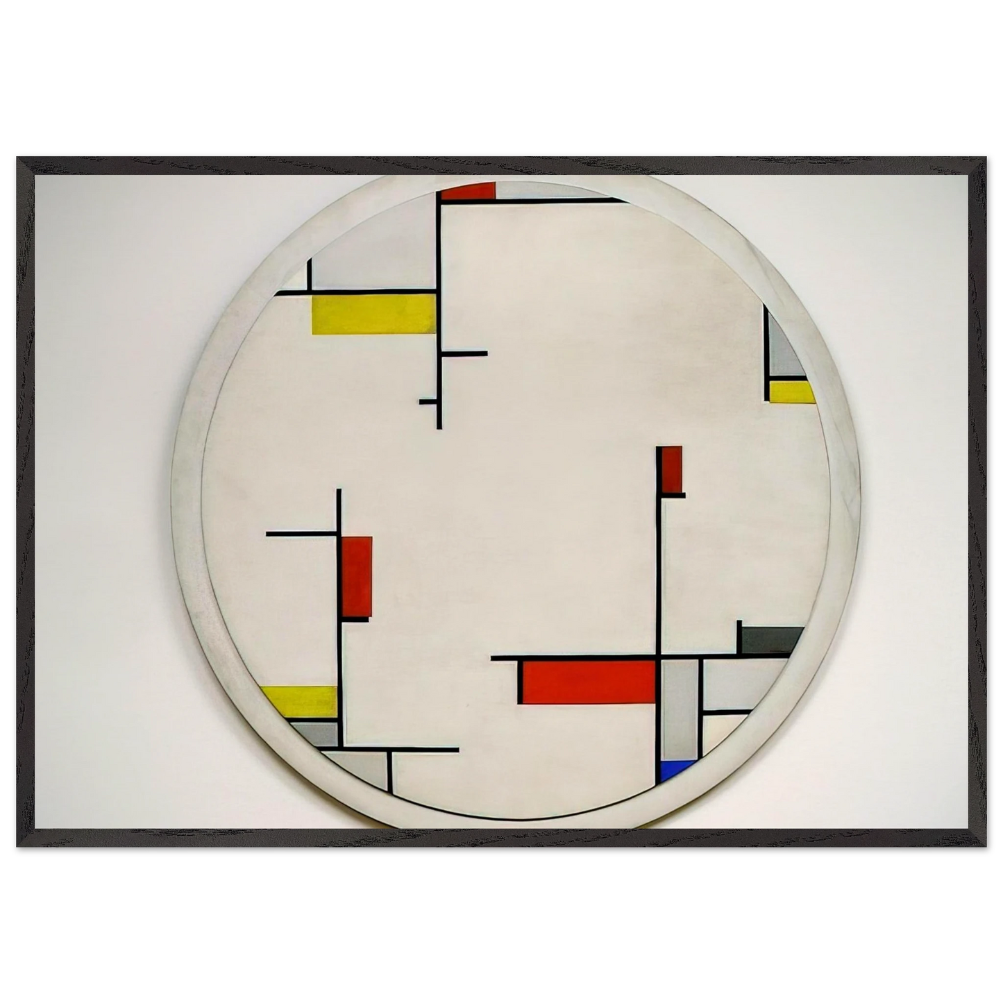 Relational Painting Tondo 1 - 1944 - Fritz Glarner Framed Art Print – Black Wooden Frame - Default Title - -Framed Art Print