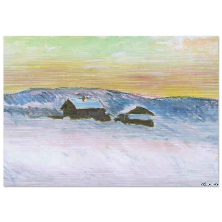 Paysage of Norway, the Blue Houses - claude monet Brushed Aluminum Print - 70x100 cm / 28x40 inches | claude monet Aluminum Print | claude monet Prints