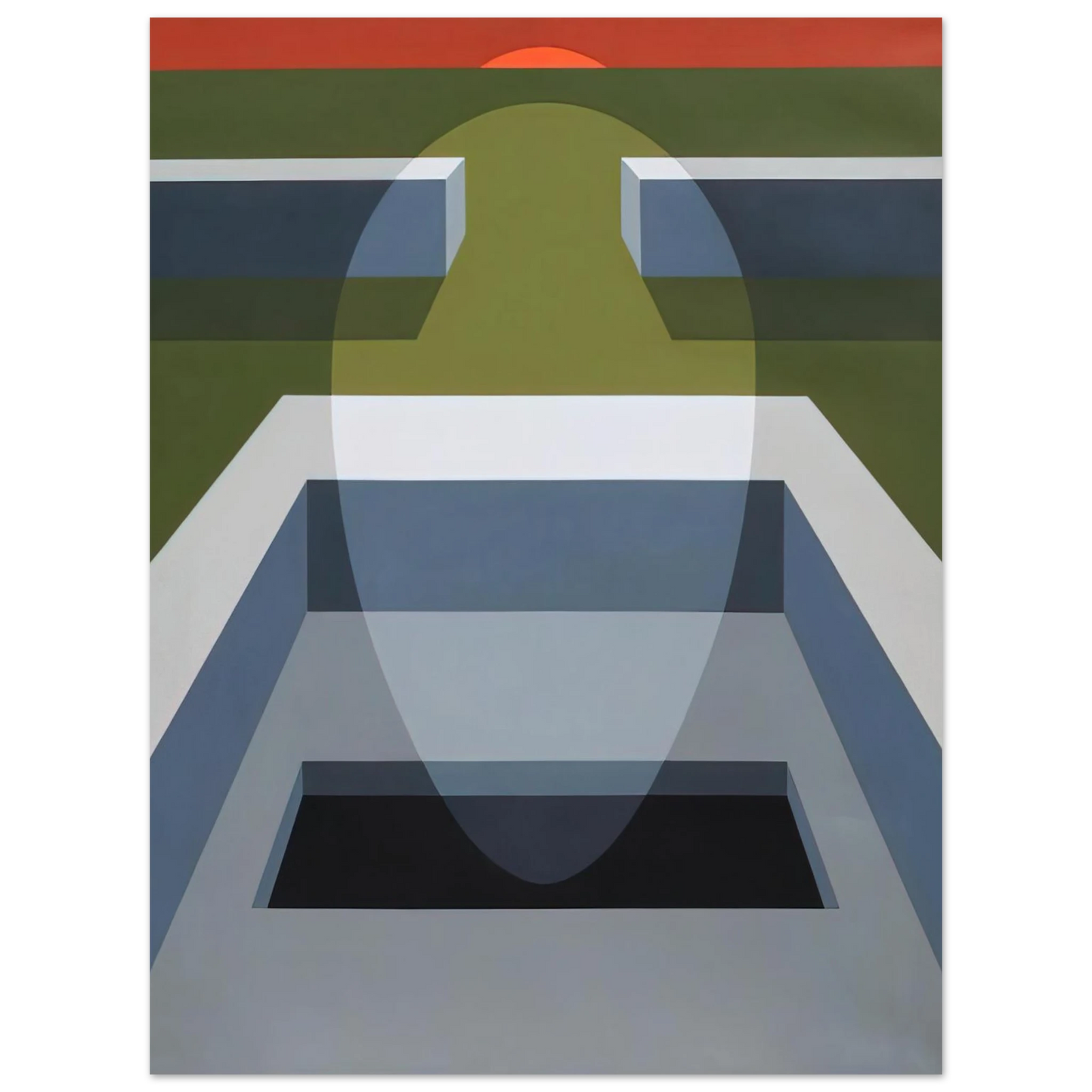 Clarence Holbrook Carter - Transection No. 7 - 1970 Fine Art Poster - Default Title