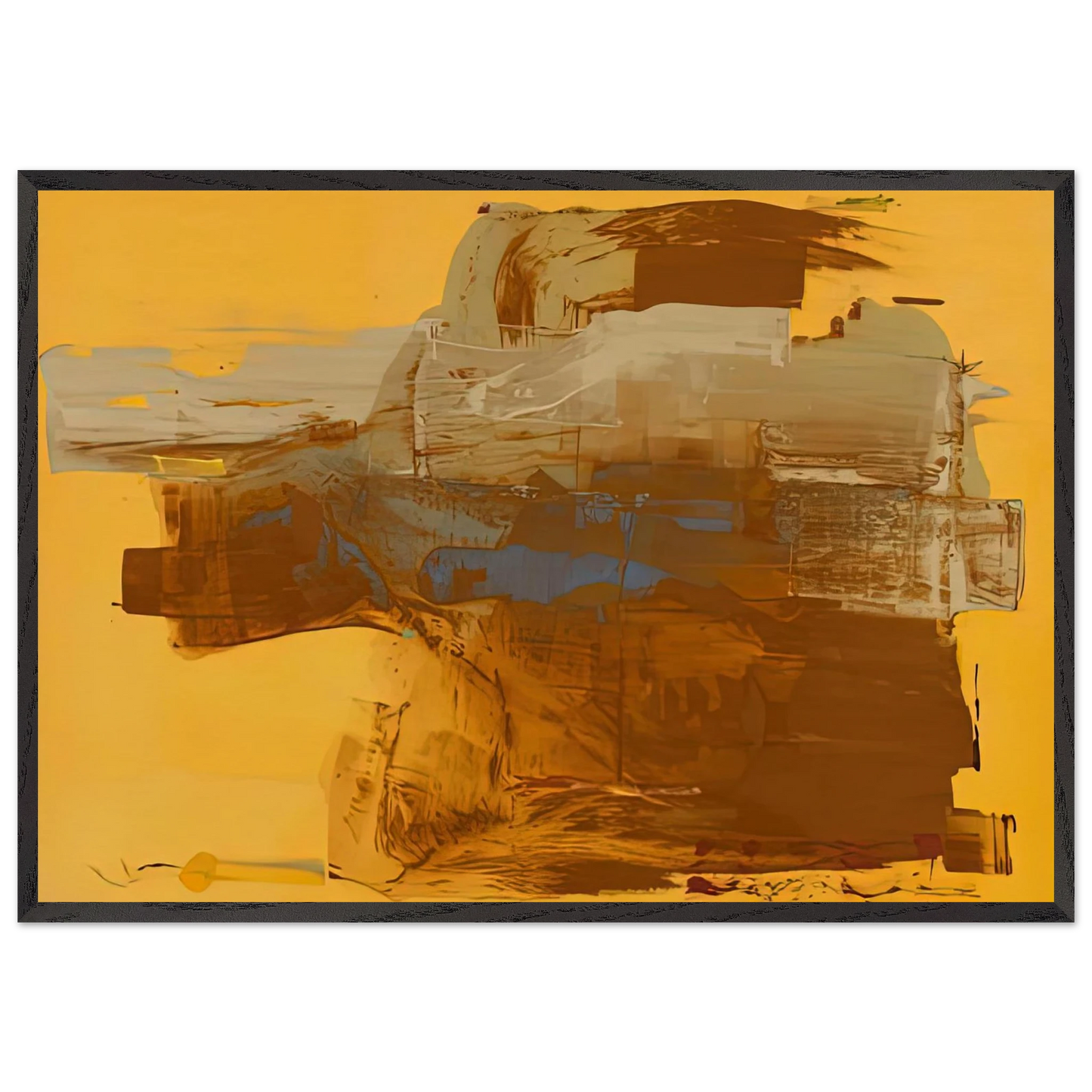 Mineral Kingdom 1976- - Helen Frankenthaler 70x100 cm / 28x40 inches Framed Art Print – Black Wooden Frame