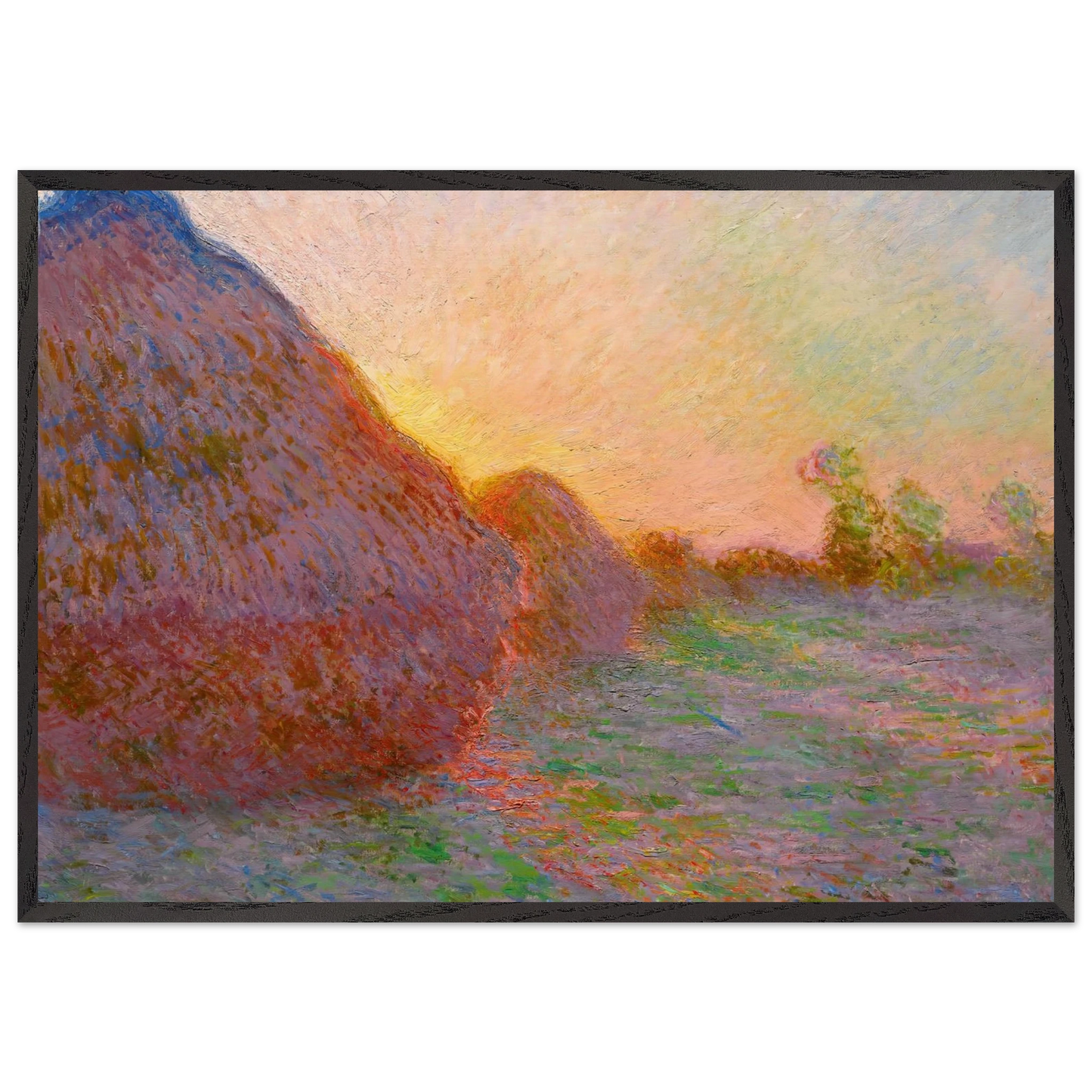 Haystacks - claude monet Framed Art Print – Black Wooden Frame - Default Title - -Framed Art Print
