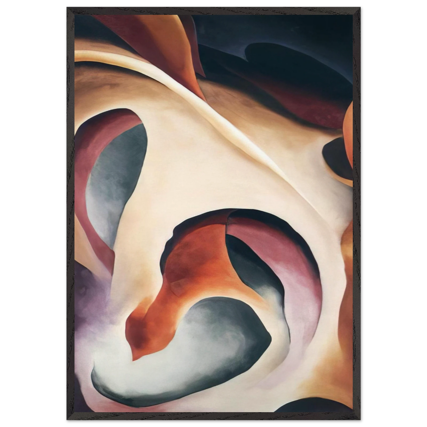 Leaf Motif 2 - Georgia OKeeffe 70x100 cm / 28x40 inches Framed Art Print – Black Wooden Frame